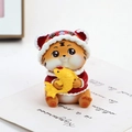Cute resin tiger car ornament wearing red hat and holding golden koi fish for luck - 2732-1A Fat Tiger With Carp