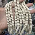 Creamy white natural stone abacus beads strand for DIY jewelry making accessories - 5*8mm (Per Strand) / White Fossil Stone