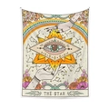 Detailansicht des böhmischen Tarot-Wandteppichs mit dem Stern-Design auf weißem Grund - Stern / 73*95CM (Gebürstet)