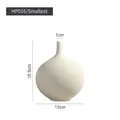 Minimalist white ceramic vase HP016 small with horizontal texture and slim neck - HP016 Mini Ribbed White Vase