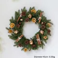 Christmas wreath 45cm with pine cones, dried orange slices, cinnamon and gold bells - Style D (Pinecones Dried Orange Cinnamon Bells 45cm)