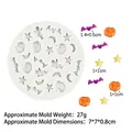 Stampo in silicone per Halloween con forme di pipistrello zucca e fantasma 7x7cm - Grigio