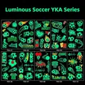 Glow in the dark temporary football tattoos for kids with goal and trophy designs - Luminous Football YKA Series
