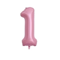 40-inch pink number 1 foil balloon with metallic finish for birthday party decor - 1 / Pink