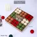 3cm wool felt balls set in assorted festive colors for DIY Christmas crafts 36pcs - Multicolor (36Pcs)