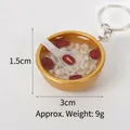 Miniature red bean and pearl barley soup keychain charm with gold bowl detail - 3cm Gold Bowl-No.9 (Keychain)