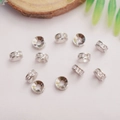 18K silver-plated round spacers with cubic zirconia for DIY jewelry making - 6mm Pave Rhinestone / 10 Pieces Pack / White Gold