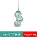 Teal glass shell ornament with silver glitter edges for Christmas tree decoration - Shell Stack Style 21