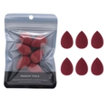 Set of 12 red teardrop makeup sponges including 6 in a zip bag and 6 individual units - Wine Red Mini 6Pcs Set