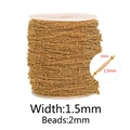 1,5mm goldene Edelstahl-Perlenkette DIY Schmuckzubehör für Halsketten und Armbänder - Breite 1.5mm / Gold