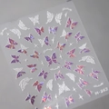 Selbstklebende Schmetterling-Nagelaufkleber in Weiß und irisierendem Lila, Modell M-262 - Holografischer Purpurweißer Schmetterling (M-262)