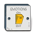 Creative white enamel emotions switch pin with yellow toggle for clothes styling - Emotion Switch