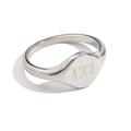 Anello a sigillo in acciaio inossidabile argento con incisione LTJ personalizzata - US 6 / Anello Inciso LTJ (Colore Acciaio)