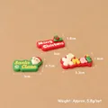 Miniature resin Christmas figurines set with Santa and Merry Christmas sign for DIY crafts - Christmas Signs 3-Pack
