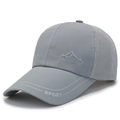 Herren-Baseballkappe in Dunkelgrau mit Netzdesign und PAHODA CAP Stickerei für Sommer - Grau