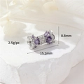 Chiusura a fiocco placcata argento 14k con zircone viola per bracciali fai-da-te - Palladio / Zircone Viola