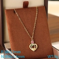 Golden heart pendant necklace with rose and Mom engraving in a jewelry box - Rose Mom Heart With Rhinestone (KN292735-Z)