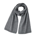 Bufanda de punto de lana gris clásica para hombre y mujer con diseño de punto acanalado - Gris Oscuro