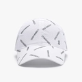 White quick-dry baseball cap with all-over perforated mesh and grey letter prints - Adjustable / White