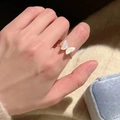 Elegant s925 silver ring featuring a golden butterfly design with iridescent mother of pearl - Mother of Pearl Butterfly