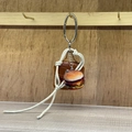 Porte-clés mini sac en cuir marron style Y2K avec corde tressée et pendentif hamburger - Mini Sac Tissé Marron Carré