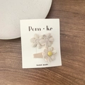 Pair of beige lace flower hair clips for girls set on a white display card - Flower 2-Piece Set