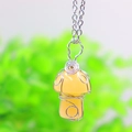 Handmade silver wire wrapped yellow crystal mushroom pendant necklace for women - Topaz Jade Silver-tone