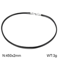 Schwarze geflochtene Kunstlederkette 450mm x 2mm mit silbernem Karabinerverschluss - Stahlschnalle Schwarzes Seil (KN201944-Z)