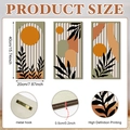Set of 3 bohemian wood wall art panels with sun and leaf prints for home decor - Boho Plant Style (Y24Y51203_Q)