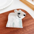Cute polar bear acrylic hair clip with white textured finish for girls and children - Polar Bear