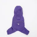 Waterproof purple pet raincoat with reflective stripes and adjustable drawstring hood - 2XL / Purple