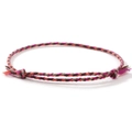 Handmade woven cotton friendship bracelet with colorful cords and adjustable copper beads - Pink Purple Orange Gray