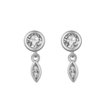 Elegant S925 silver stud earrings featuring sparkling zircon tassels and leaf pendants - Silver Style 2-Zirconia Studs