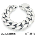 Pulsera de eslabones cubanos de plata pulida para hombre con cierre de caja - 25mm Plata (KB204400-KJX)