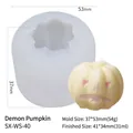Evil pumpkin silicone mold for Halloween candles with 3D detailed carving finish - Demon Pumpkin (Witch Hat)