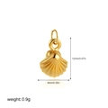 18K gold shell-shaped DIY pendant with size 12mm x 9mm for necklace making - Shell T236_8