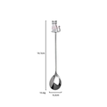 Creative stainless steel cat coffee spoon with white kitten and pink heart topper - Cute Style - Sitting Cat Spoon