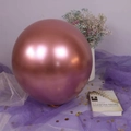 Metallic rose gold round latex balloon with premium mirror finish for party decor - Metallic Red - Extra Large