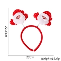 Red Christmas headband with spring-attached Santa dolls and white polka dots pattern - Santa Claus Design