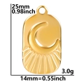 Detailed view of golden moon pendant with size 25mm by 14mm and 3.0g weight specs - Gold (Pendant Only)