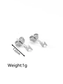Sleek silver stainless steel lightning bolt stud earrings with 1.22cm length and 1g weight - Lightning Stud Earrings Steel (MS-232D)