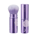 Retractable purple makeup brush with 3D rose patterns for powder and blush application - Purple Patterned Telescopic Brush