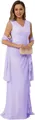 Elegant lavender V-neck sleeveless mother of the bride dress with matching shawl - US size 2 / Top And Bottom / Light Purple