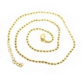 Detail of 45cm golden bead chain showing secure lobster clasp and adjustable tail chain - Bead Chain