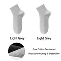 Light gray pure cotton mid-calf socks for men featuring fine knit and breathable texture - One Size / Light Gray