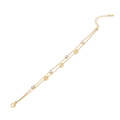 Gold double-layered bracelet featuring blue evil eye charms and heart zircon stones - Evil Eye With Heart Crystal Style (3#)