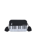 Borsa a tracolla chic inverno 2024 con tasti di pianoforte e stampa I LOVE MUSIC - Nero