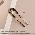 U-vormige haarspeld met klassiek schildpad-luipaardpatroon van acetaat materiaal - 101# Grote Beige U-vormige Acetaat Haarvork