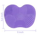 Purple silicone makeup brush cleaning mat with suction cups, sized 6.6 by 9 inches - Large / Purple