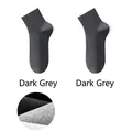 Dark gray pure cotton crew socks for men with parallel layout and fabric texture detail - One Size / Dark Gray